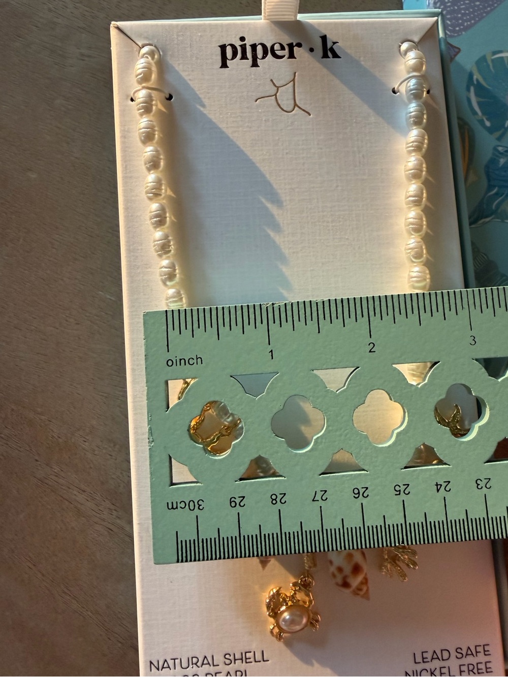 Piper·k Pearl Shell Charm Necklace in White and Gold - Picture 13 of 13